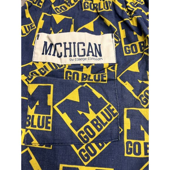 Vintage 90s University of Michigan Shorts Bottom Drawers Drawstring Go Blue Sz M - Picture 6 of 8